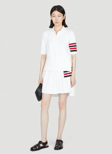 Knit Four Bar Pleated Skirt Thom Browne Knit Four Bar Pleated Skirt White thb0253001