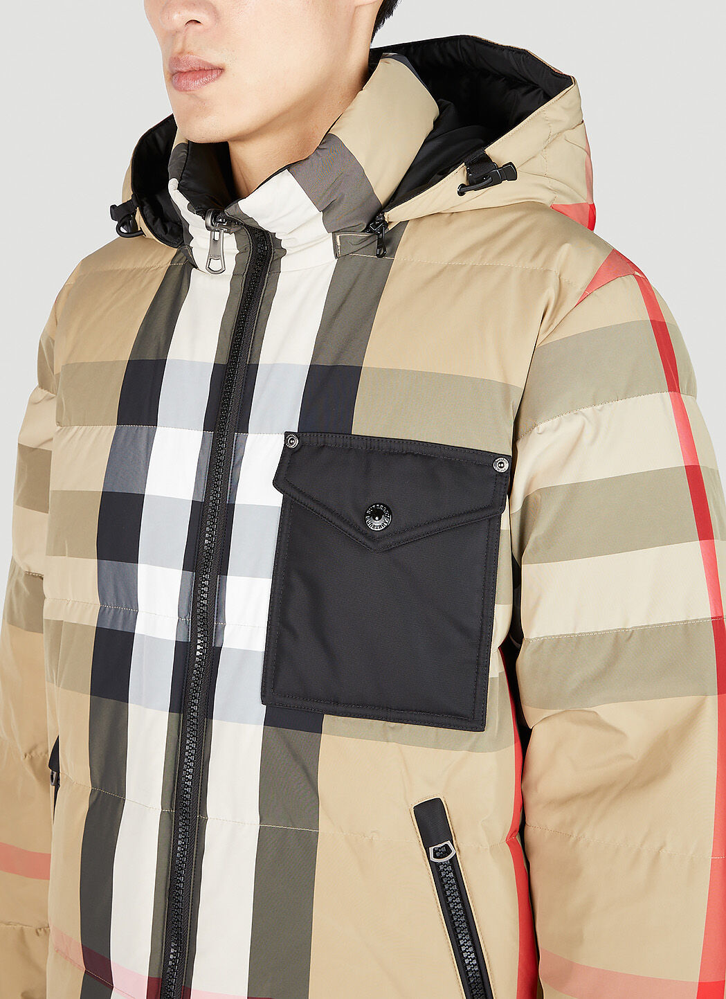 Burberry Signature Check Down Jacket in Beige | LN-CC