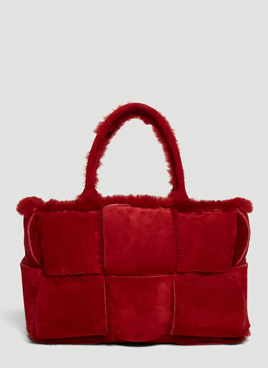 Bottega Veneta Arco Small Shearling Tote Bag Red bov0246012