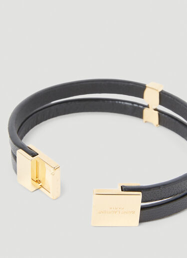 Saint Laurent Double-Strap Monogram Bracelet Black sla0253173