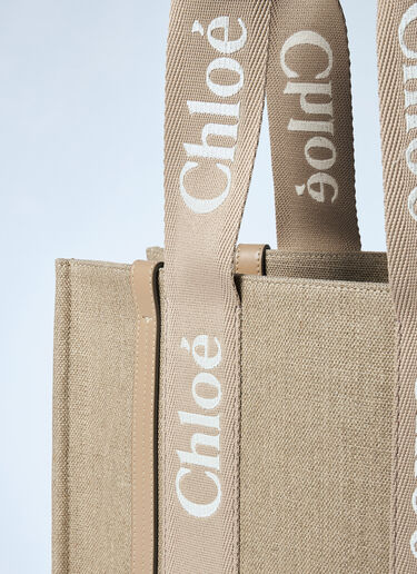 Chloé Medium Woody Tote Bag Beige chl0259043