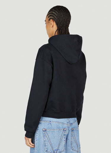 ロゴ刺繡 フード付きスウェットシャツ VETEMENTS ロゴ刺繡 フード付きスウェットシャツ ブラック vet0254017