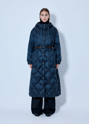 Max Mara Quilted Hooded Puffer Coat Navy max0266164