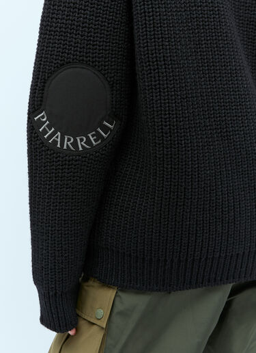 Moncler x Pharrell Williams T 넥 울 니트 스웨터 블랙 mpw0354009