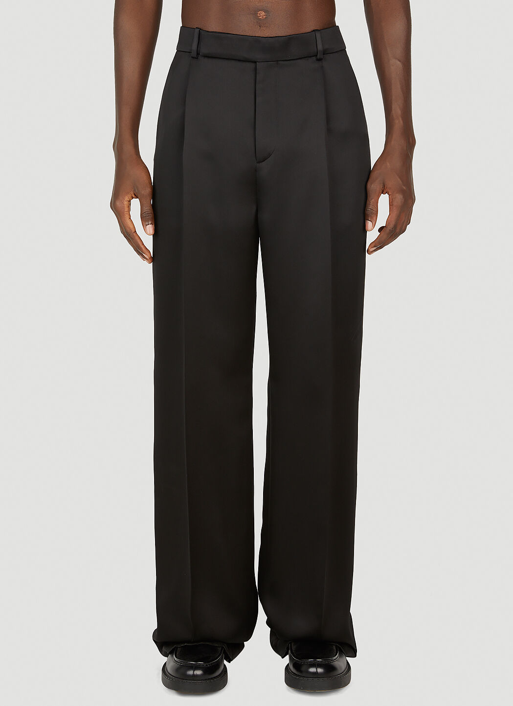 Saint Laurent Straight Leg Pants In Black | ModeSens