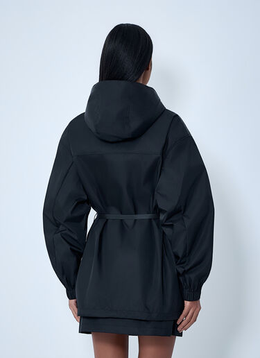 Prada Re-Nylon Hooded Belted Anorak Jacket Black pra0264033