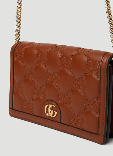 Gucci GG Matelassé Chain Wallet Brown guc0251123