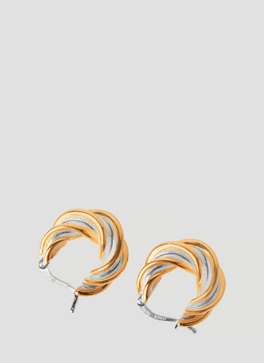 Bottega Veneta Pillar Hoop Earrings Gold bov0252080