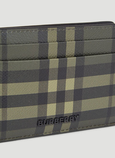 Burberry Check Print Card Holder Green bur0145086