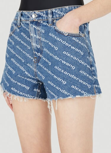 Alexander Wang Bite Logo Shorts Blue awg0247021