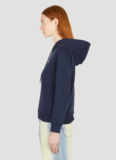 A.P.C. Logo Print Hooded Sweatshirt Blue apc0251013