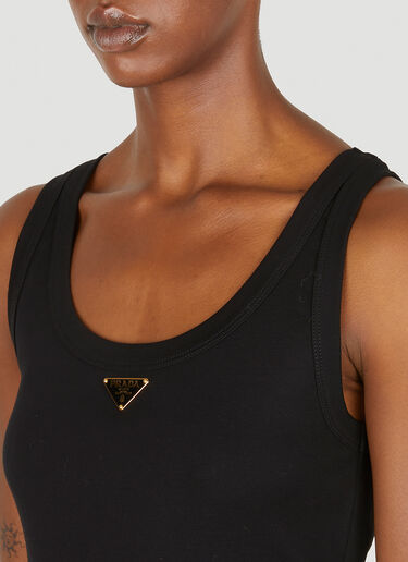 Prada Logo Plaque Tank Top Black pra0251008