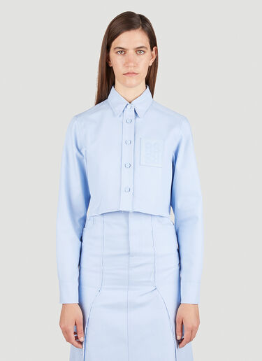 Raf Simons Cropped Logo Patch Shirt Blue raf0251005