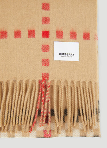 Burberry Pixelated Check Scarf Beige bur0151122