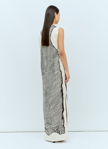 Sportmax 그래픽 프린트 맥시 원피스 크림 spx0256009