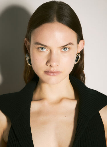 Saint Laurent Crystal Cross Earrings Black sla0258058