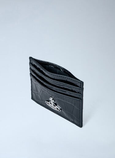 Embossed Leather Card Holder Vivienne Westwood Embossed Leather Card Holder Black vvw0263054
