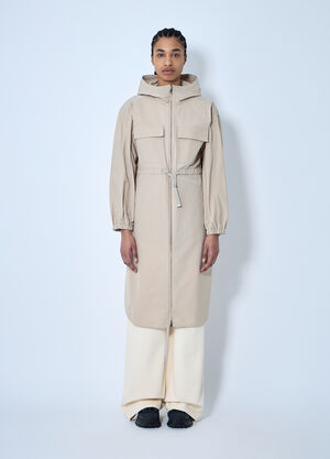 Moncler Peronne Long Parka Jacket Beige mon0260011