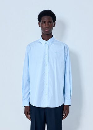 Miu Miu Cotton Poplin Button-Down Shirt Light Blue miu0164037