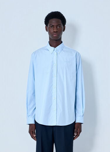 Miu Miu Cotton Poplin Button-Down Shirt Light Blue miu0164037