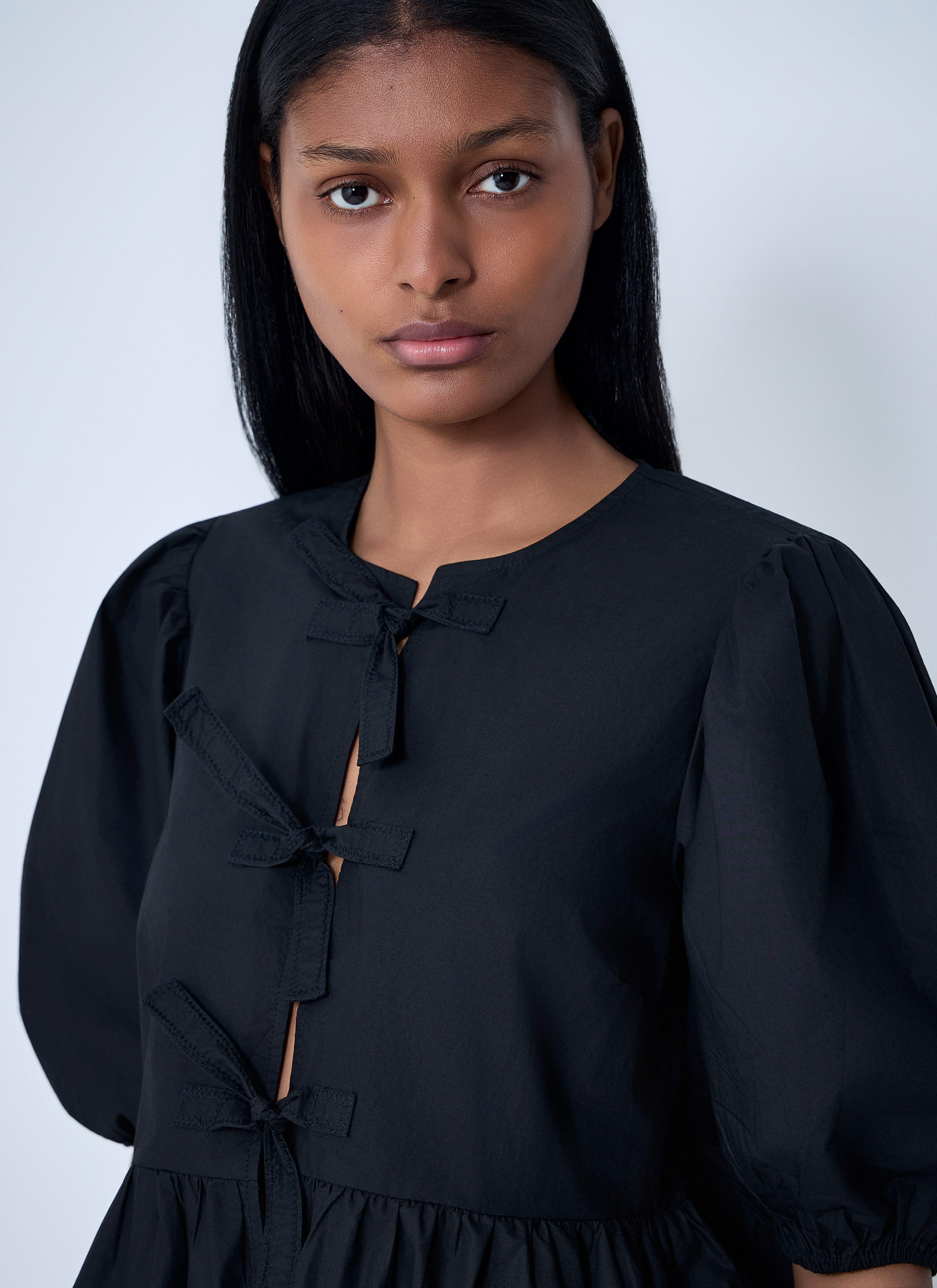 GANNI Women's' Peplum Blouse in Black | LN-CC®