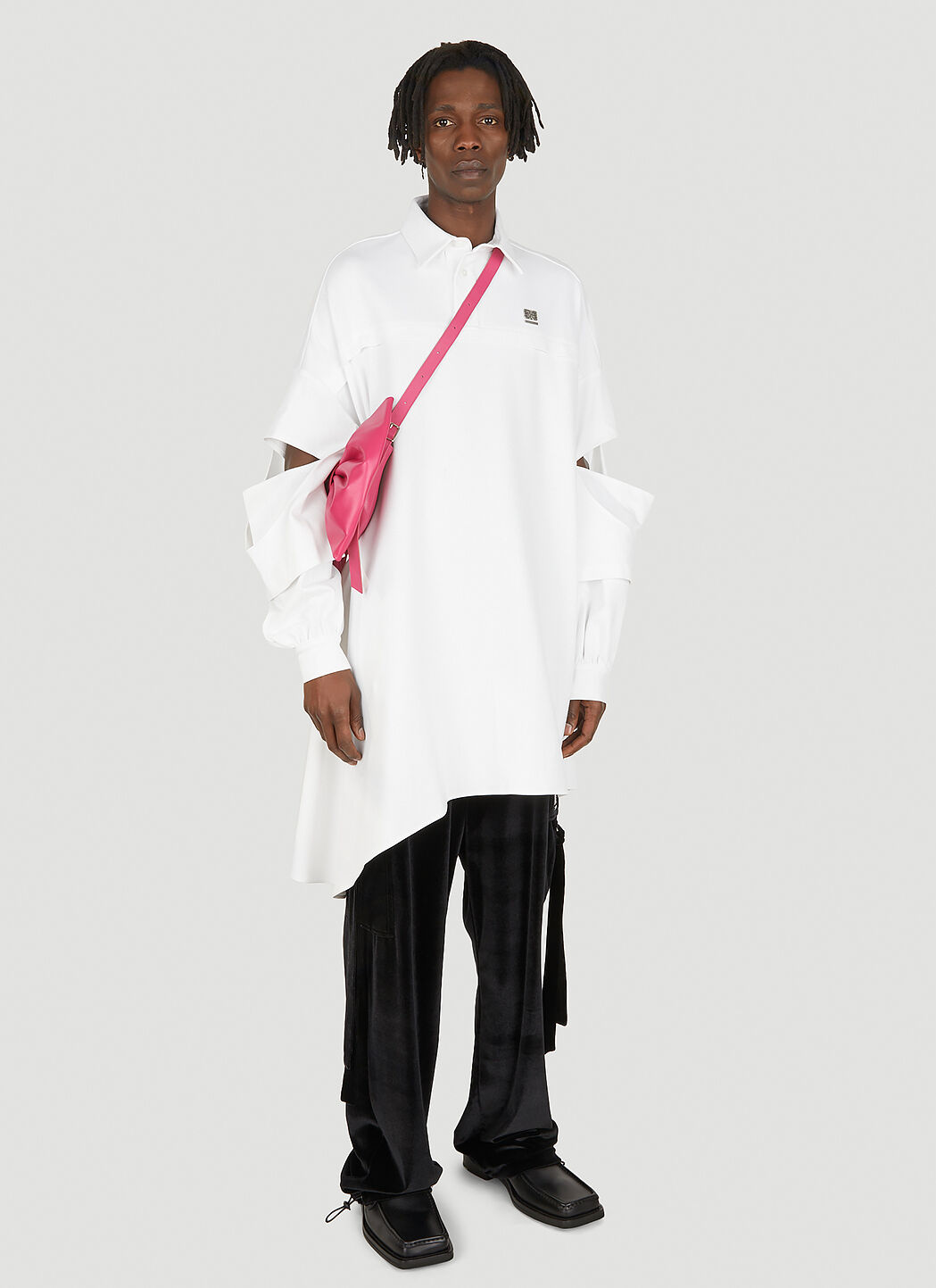 Hood By Air Cut Out Polo Shirt in White LN CC