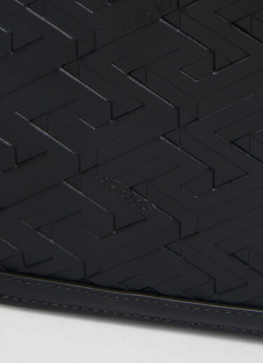 Versace グレカ ミニ メッセンジャー クロスボディバッグ ブラック ver0151033