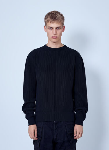 LN-CC® - Rick Owens: Fisherman Round Neck Sweater - Black Rick Owens Fisherman Round Neck Sweater Black ric0165038