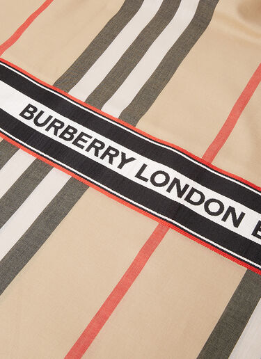 Burberry Check Logo Scarf Brown bur0252054