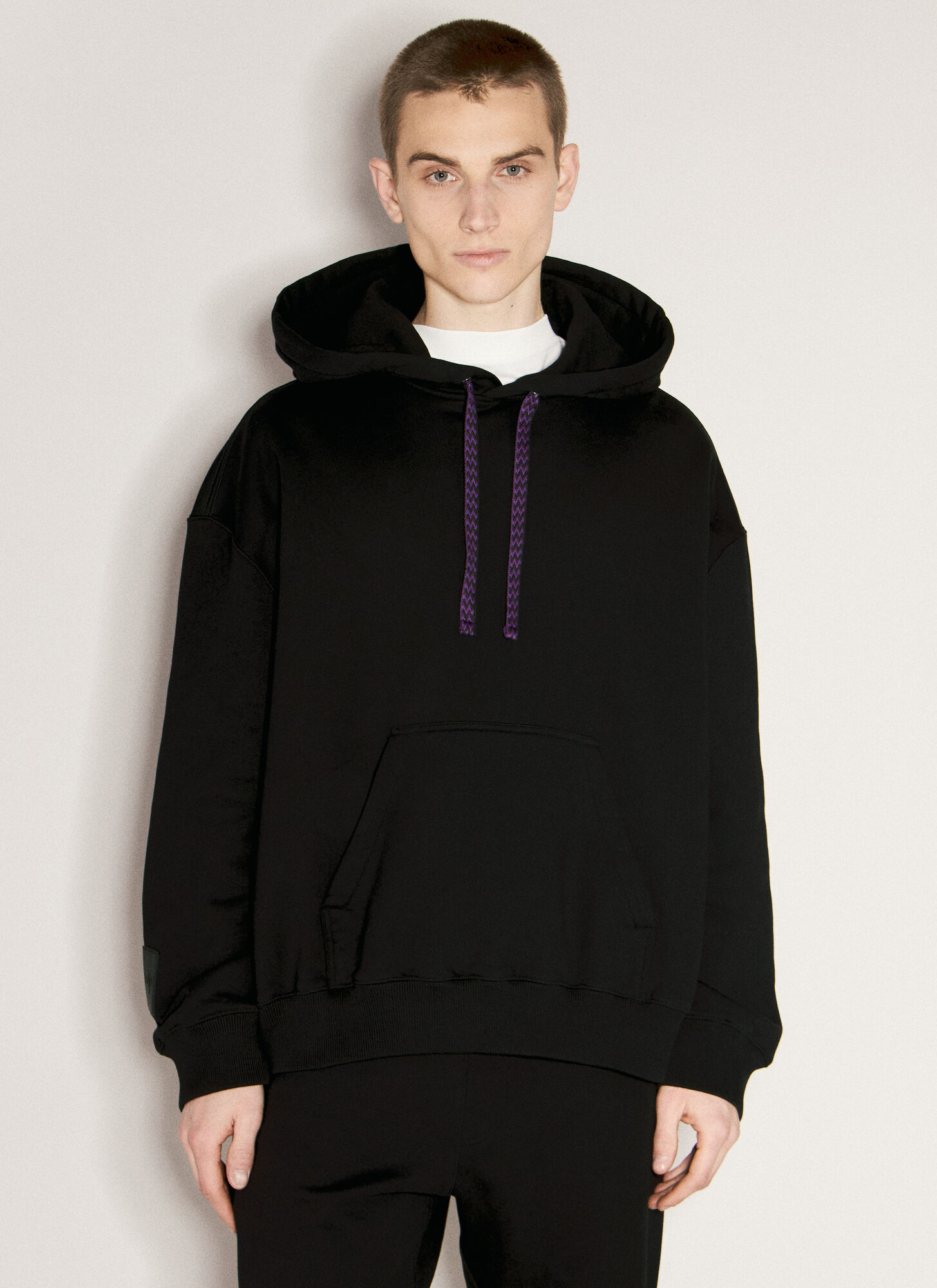 Shop Lanvin X Future Drop 3 Curb Lace Hooded Sweatshirt In Black