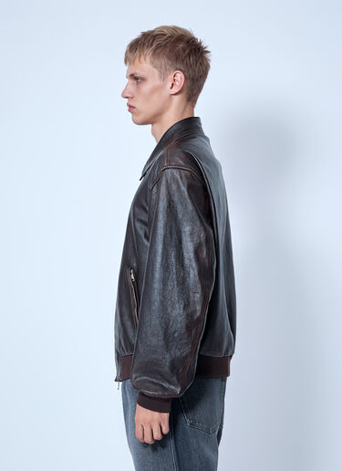 LN-CC® - Prada: Nappa Leather Bomber Jacket - Brown Prada Nappa Leather Bomber Jacket Brown pra0166203