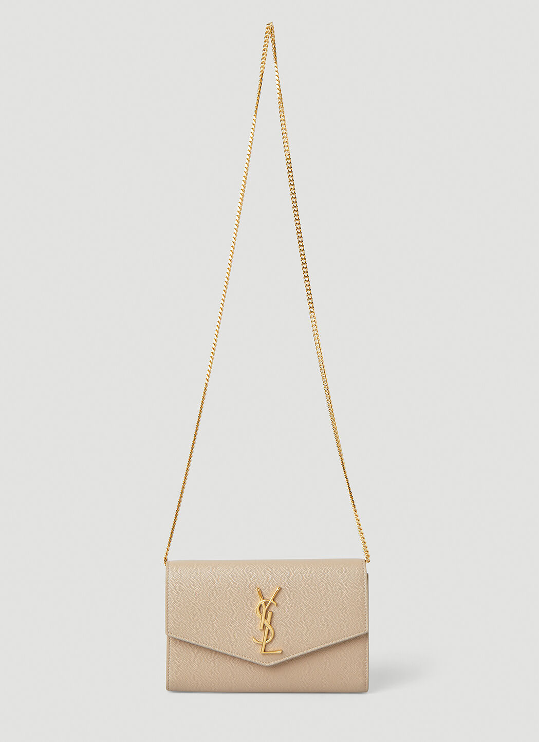Saint Laurent Uptown Envelope Shoulder Bag in Beige LN CC