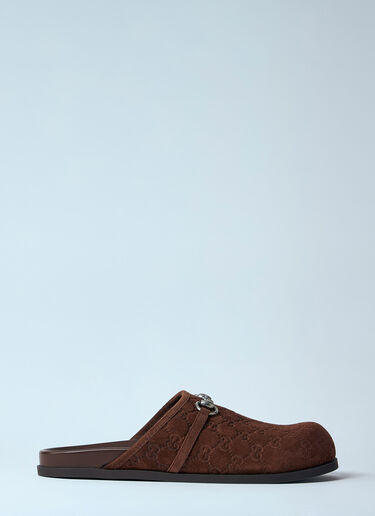 Gucci Suede Horsebit Mules Brown guc0159059