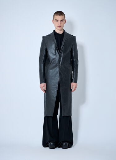 Rick Owens Leather Lido Coat Black ric0159001