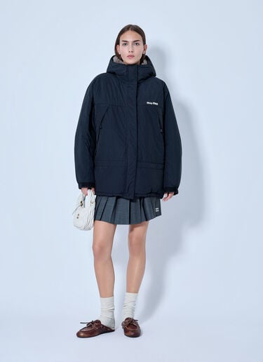 LN-CC® - Miu Miu: Pongé Down Jacket - Black Miu Miu Pongé Down Jacket Black miu0266024