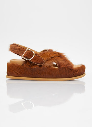 Dries Van Noten Ponyhair Sandals Brown dvn0253007