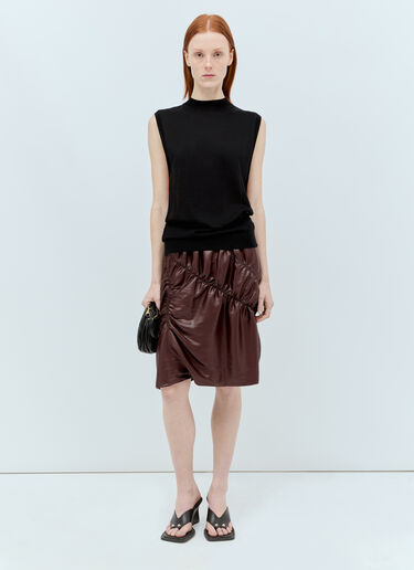 Sportmax 주름 스커트 브라운 spx0255005