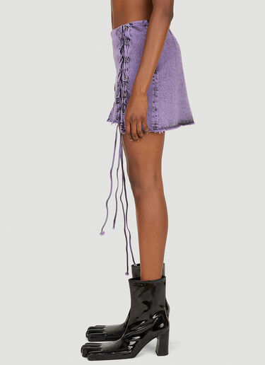 AVAVAV Lattice Front Denim Mini Skirt Purple ava0250015