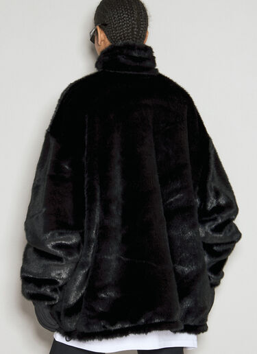 Balenciaga Faux-Fur Zip-Up Jacket Black bal0255101