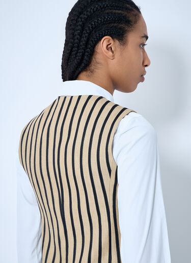 Max Mara Striped Waistcoat Beige max0260004