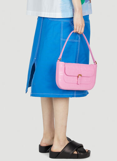 BY FAR Miranda Croc Shoulder Bag Pink byf0252007