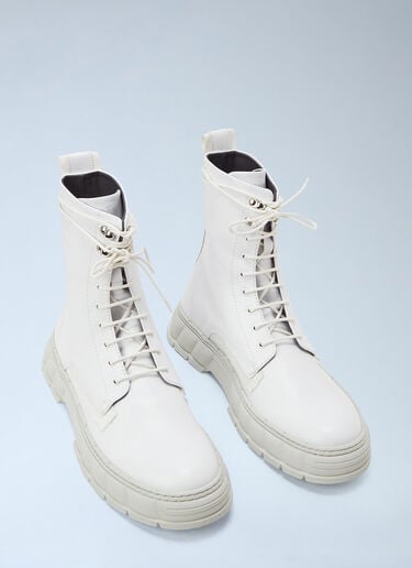 LN-CC® - Virón: 1992 Faux-Leather Boots - White Virón 1992 Faux-Leather Boots White vir0344006