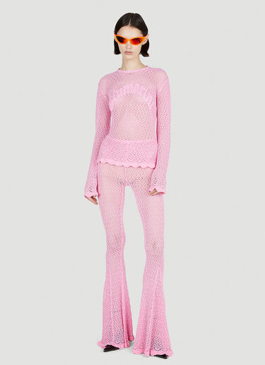 크로셰 로고 탑 Blumarine 크로셰 로고 탑 핑크 blm0252018
