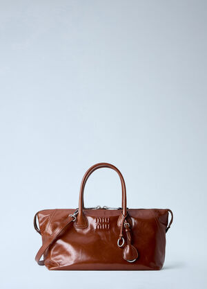 Miu Miu Leather Top Handle Bag Brown miu0266026