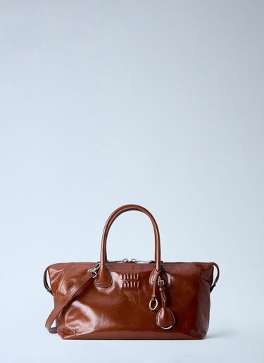 LN-CC® - Miu Miu: Leather Top Handle Bag - Brown Miu Miu Leather Top Handle Bag Brown miu0266026