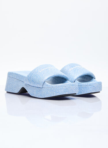 Alexander Wang Trompe L'oeil Denim Float Slides Blue awg0255045