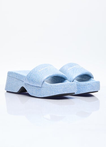 Alexander Wang Trompe L'oeil Denim Float Slides Blue awg0255045