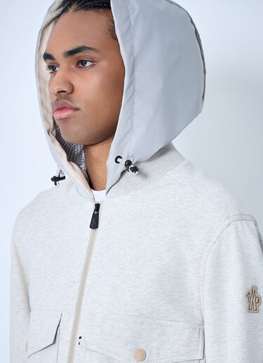 Moncler Grenoble パッド入りウール製フード付きジップアップジャケット  ホワイト mog0159007