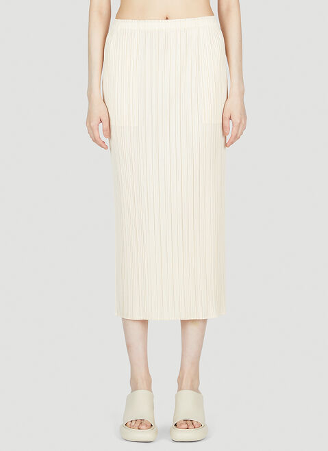 Pleats Please Issey Miyake Pleated Midi Skirt Black plp0252016