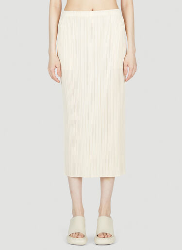 Pleats Please Issey Miyake Pleated Midi Skirt Beige plp0253010